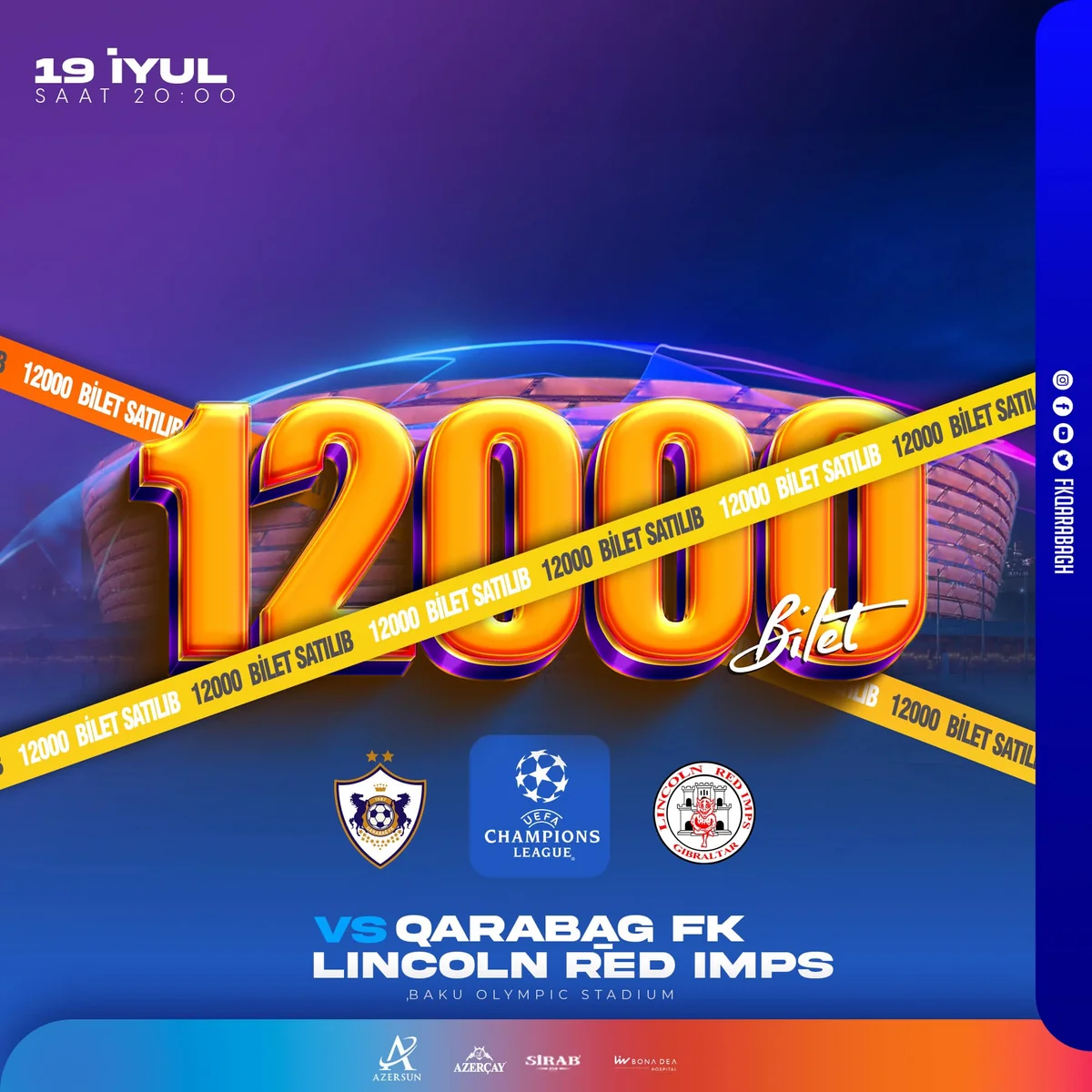 Qarabağ - Linkoln oyununa indiyədək satılmış biletlərin sayı bəlli olub