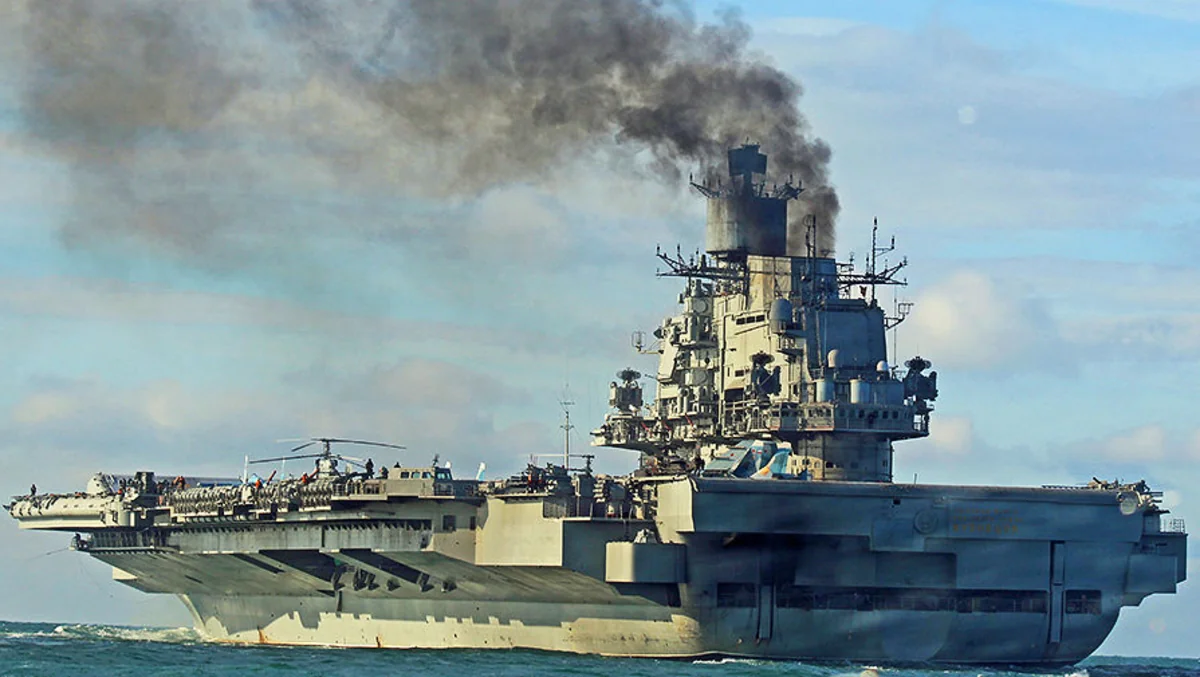 Russia's only aircraft carrier catches fire