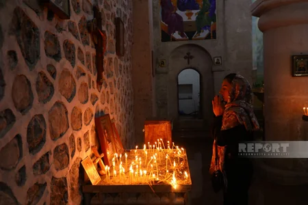 Qəbələdəki Cotari kilsəsində Pasxa bayramı qeyd edilib - YENİLƏNİB