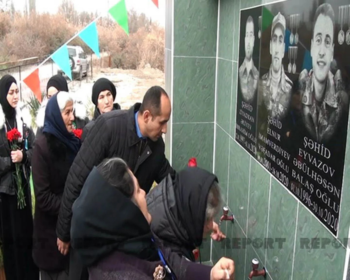 Vətən müharibəsi şəhidlərinin adına inşa edilən bulağın açılışı olub