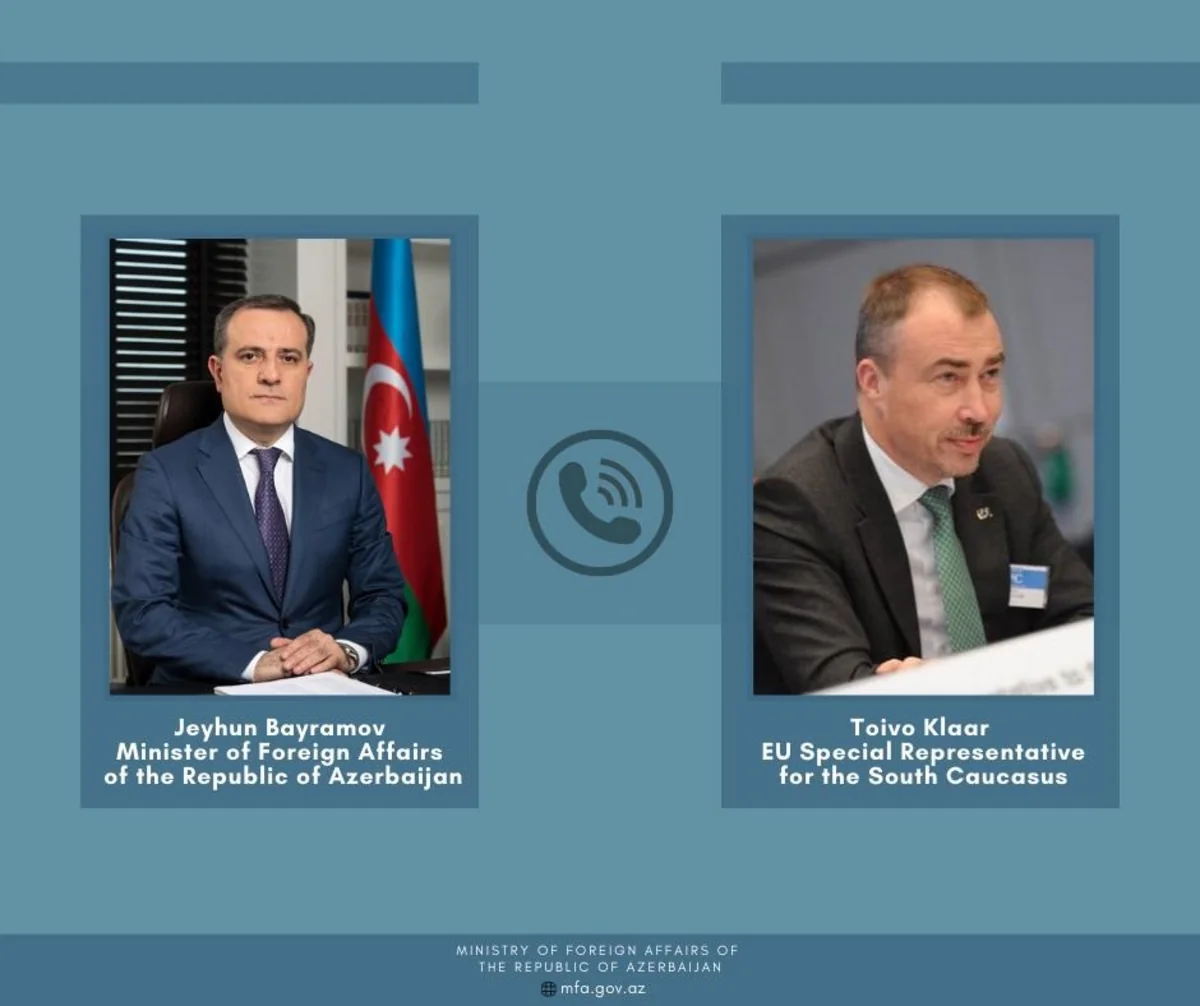 Azerbaijani FM holds phone talks with EU Special Representative